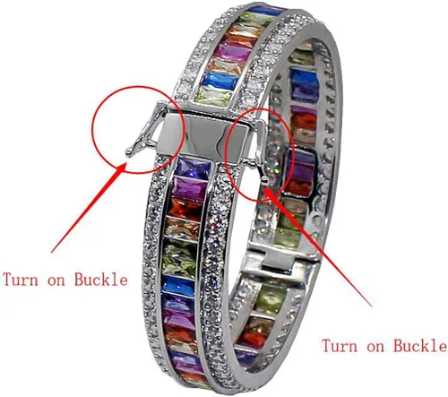 Miniatura 6 de Pulseras de amatista para mujer, color granate, rubí azul, zafiro, pulsera de tenis, novia, novia, joyería, Piedra Platino, morganita, topacio