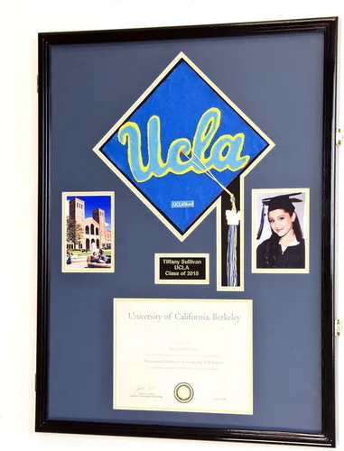 Miniatura 8 de Marco de diploma de graduación personalizado con borla, tapa de fotos grabado, vitrina para certificado de 11 x 8.5 pulgadas con colores Acabado