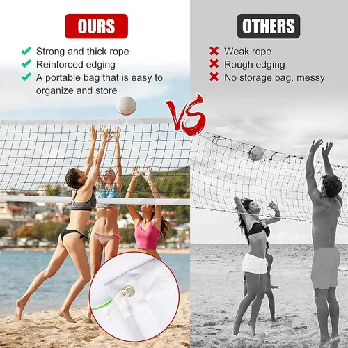Miniatura 8 de Red de voleibol profesional para exteriores, redes de voleibol de hierba para patio trasero, playa portátil para niños, red de bádminton