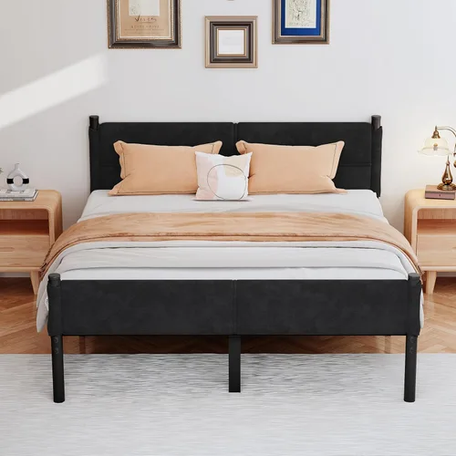 Miniatura 11 de Base de cama metálica, base de cama tamaño individual de 14 pulgadas con espacio de almacenamiento, base de colchón resistente y de trabajo pesado
