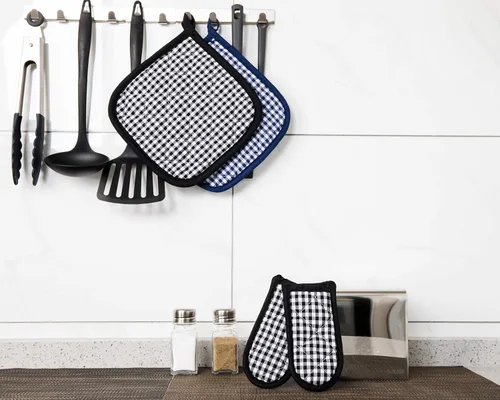 Miniatura 2 de 5 soportes para ollas para cocina, baches de algodón con gran resistencia al calor, almohadillas calientes, salvamanteles para cocinar y hornear