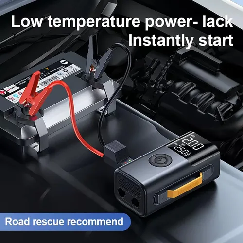 Miniatura 8 de Arrancador de batería de coche de 10000 A (para todo gas o hasta 12L Diesel) Potente arrancador de coche con carga rápida USB dual y salida de CC