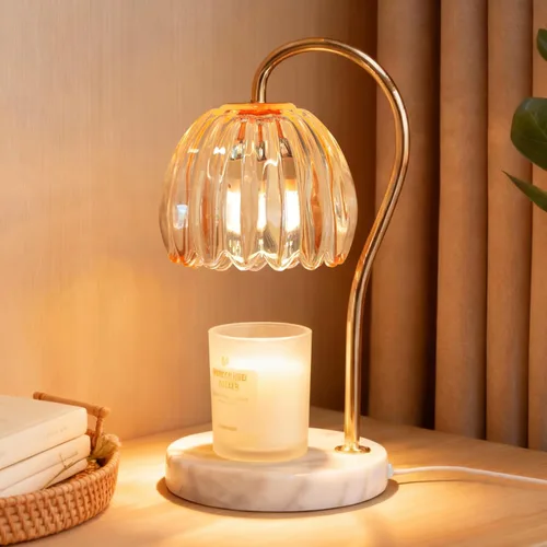 Miniatura 8 de Lámpara calentadora de velas TUOTGOYEZ con temporizador y regulador, lámpara calentadora de velas eléctrica con 2 bombillas para velas perfumadas