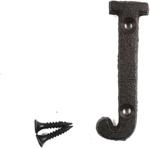 Miniatura 26 de Letras del abecedario de 3" en metal de hierro fundido decorativas, estilo clásico, para colgar letreros de pared, dirección, nombre, letrero