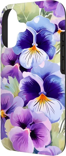 Miniatura 2 de Pansy Flower Pattern Floral Case for iPhone 17