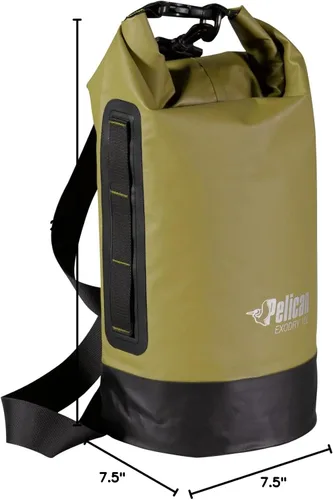 Miniatura 8 de Pelican Bolsa seca impermeable 10L/20L/30L - Reflectante - Exodry - Impermeable - Mantiene el equipo seco para kayak, playa, rafting y pesca Oliva