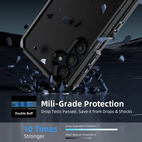 Miniatura 3 de Jiunai Funda para Samsung A16, a prueba de golpes, antipolvo, protección resistente, de doble capa, borde elevado, para exteriores, híbrida