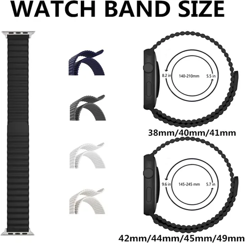 Miniatura 5 de HeiKe Correa magnética de silicona para Apple Watch Band de 1.929 in 1.811 in 1.772 in 1.732 in 1.654 in 1.614 in 1.575 in 1.496 in para hombres