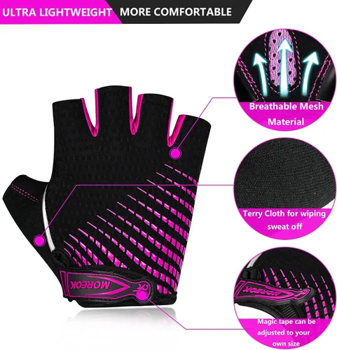 Miniatura 2 de BIKINGMOREOK Guantes de ciclismo para hombres y mujeres, guantes de bicicleta transpirables, almohadillas de gel de 0.197 pulgadas, guantes