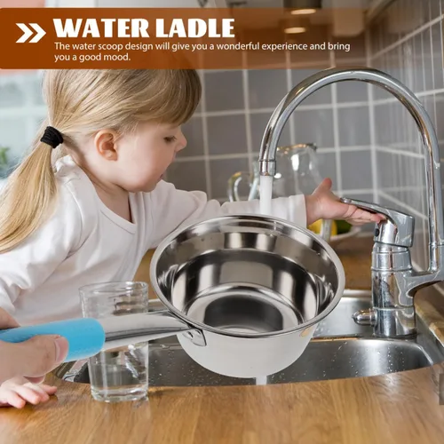Miniatura 9 de Toddmomy Cucharón portátil para acampar con gancho, cuchara de agua ligera de acero inoxidable para senderismo al aire libre y camping, cuchara