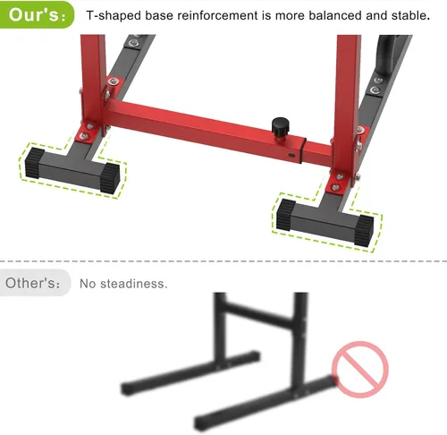Miniatura 2 de SELEWARE Heavy Duty Dip Bar, Adjustable Width & Height Dip Station Home Gym Fitness Equipment, 800lbs Capacity, Multifunctional Strength Training