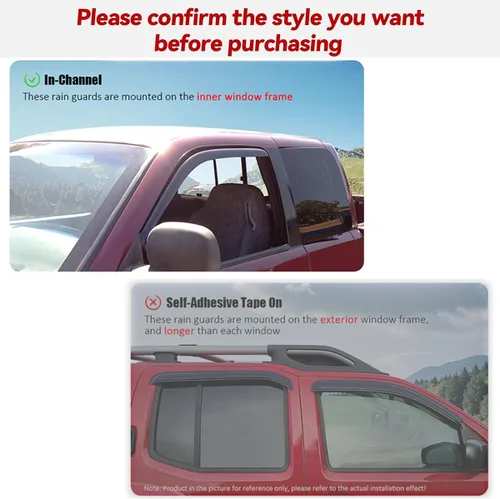 Miniatura 2 de Deflector de viento de ventana lateral para Chevy Silverado/GMC Sierra 1500, 2007-2014 2500HD/3500HD con cabina extendida, juego de 4 protectores