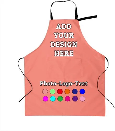 Miniatura 35 de Delantal personalizado para adultos, delantales personalizados con bolsillos, añade tu logotipo y foto, delantal impermeable ajustable personalizado