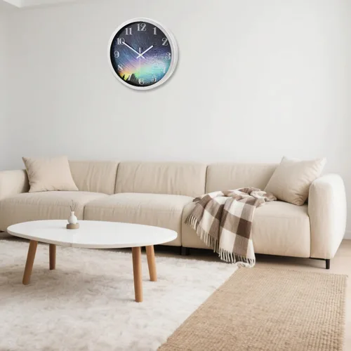 Miniatura 7 de Reloj de pared moderno de 12 pulgadas, funciona con pilas, reloj analógico colorido silencioso sin tictac para oficina, hogar, baño, cocina