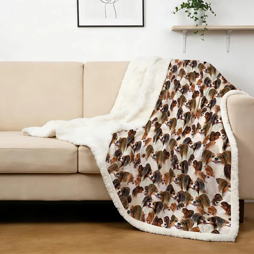 Miniatura 43 de BlessLiving Golden Retriever - Manta con patrones densos de perros, manta de forro polar Sherpa para sofá cama, manta suave y acogedora