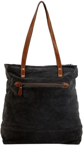 Miniatura 3 de Myra Bag Urbane Elegance Bolso de mano Upcrecycled Algodón y Cuero S-2812