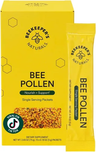Miniatura 10 de Beekeeper's Naturals - Gránulos de polen de abeja 100% crudos, enzimas naturales preservadas, fuente de vitamina B, minerales, aminoácidos