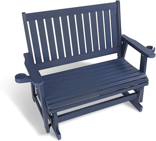 Miniatura 10 de HIPS Silla de columpio para patio con portavasos, resistente a todo tipo de clima, respaldo alto y asiento profundo contorneado, resistente para 900