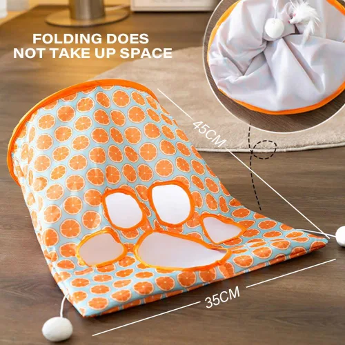 Miniatura 6 de AIIONP Bolsa de túnel para gatos, tubos interactivos para gatos para mascotas, sonido de arena, bola de felpa, ideal para razas medianas y pequeñas