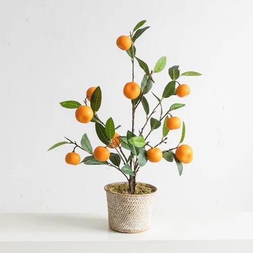 Miniatura 7 de LIOONS Árbol artificial realista de limón, naranja, árbol artificial de simulación, plantas artificiales de suelo, árbol de imitación grande
