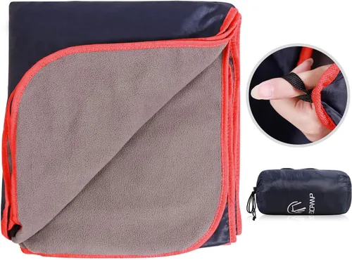 Miniatura 10 de REDCAMP - Manta Stadium impermeable, grande, resistente al viento, suave y forro polar cálido para acampar, clima frío y deportes al aire libre Azul