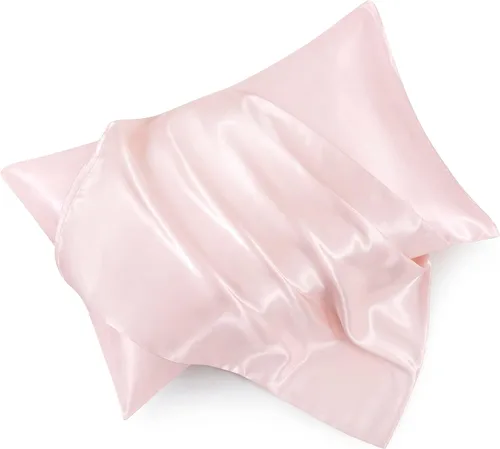 Miniatura 16 de Juego de 2 fundas de almohada de satén negro estándar con cierre de sobre, funda de almohada de seda negra para cabello y piel (20 x 26 pulgadas)