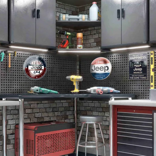 Miniatura 6 de Letrero de metal para Jeep Wrangler, «You Can't Buy Happiness But You Can Buy a Jeep Wrangl», divertida decoración de pared para Jeep Azul marino
