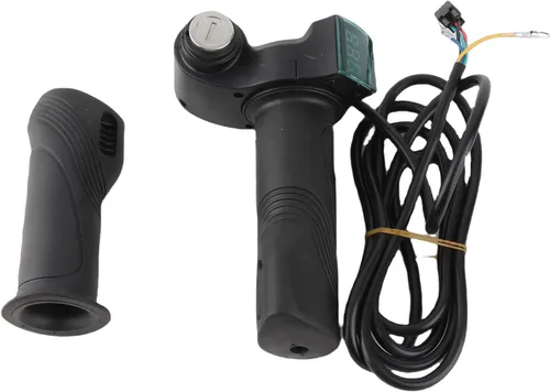 Miniatura 3 de Pantalla LCD Twist Throttle Grip con cerradura de llave Pantalla de voltaje de batería para scooter eléctrico 12V-72V Reemplazo universal