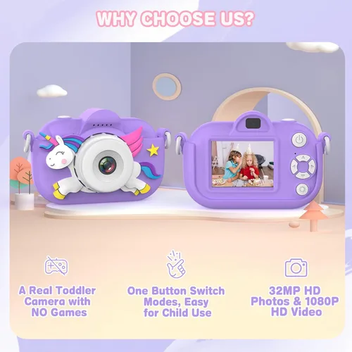 Miniatura 3 de Cámara para Niños Juguetes para Niños Pequeños para Niñas y Niños de 3-12 Años, Cámara de Video Digital para Niños, Regalos de Juguetes de Navidad