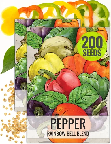 Miniatura 9 de Seed Needs Semillas de pimiento arcoíris para plantar pimientos suaves, semillas de verduras sin OMG y sin tratar para plantar un huerto al aire