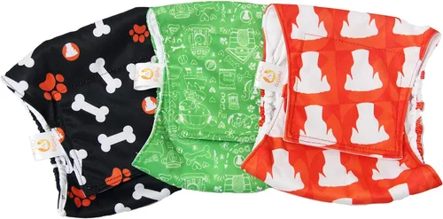 Miniatura 4 de PETTING IS CARING Pañales lavables y reutilizables para perros machos, materiales duraderos, lavables a máquina, almohadillas para cachorros
