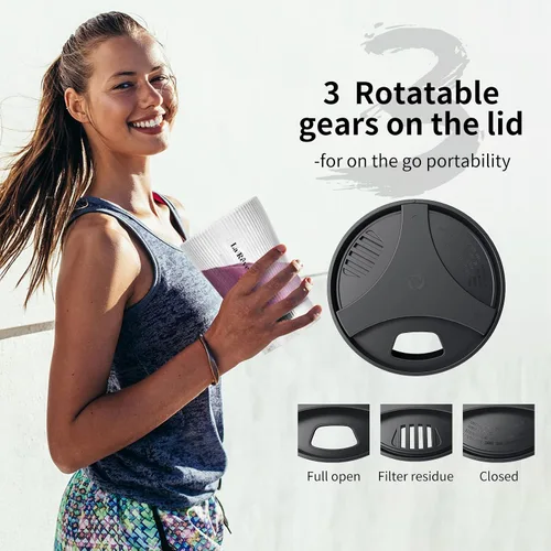 Miniatura 3 de La Reveuse Licuadora de tamaño personal de 250 vatios de potencia para batidos, licuados, condimentos, salsas con taza portátil de 15 onzas, sin BPA