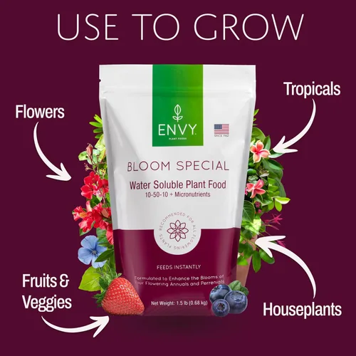 Miniatura 3 de ENVY Bloom Special Professional Grade (10-50-10) Alimento vegetal soluble en agua, promueve flores más grandes y hermosas (3.0 libras)