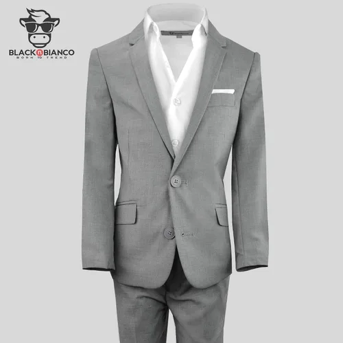 Miniatura 2 de Traje de primera clase para niños Black n Bianco Slim Fit estilo ligero Presentado por Baby Muffin