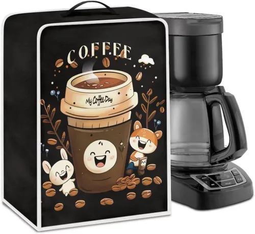 Miniatura 54 de Cubiertas para máquina de café con mango superior, resistentes a las manchas, para mezclador, compatible con la mayoría de cafeteras
