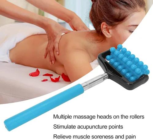 Miniatura 2 de Ymiko Barra de masaje, barra de masaje de yoga para hombres y mujeres, herramienta de masaje corporal granular, rodillo telescópico, barra de masaje