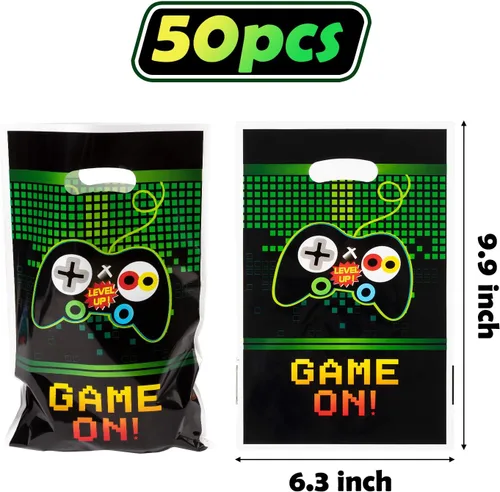 Miniatura 2 de PANTIDE Bolsas de regalo de fiesta de videojuegos, bolsas de regalo de botín de plástico, bolsas de dulces para juegos para videojuegos temáticos