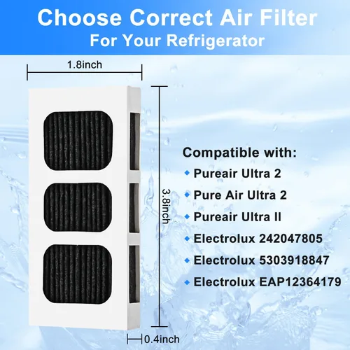 Miniatura 6 de Paquete de 6 filtros de aire de repuesto para refrigerador Paultra2, compatible con Frigidaire Pureair Ultra 2, Pure Air Ultra 2, Pureair Ultra II