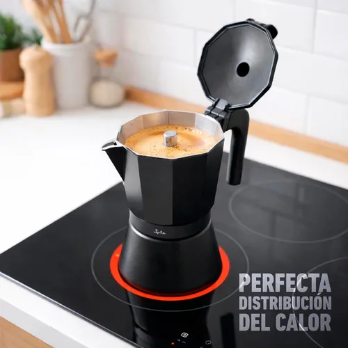 Miniatura 6 de Jata Hogar Cafetera italiana de inducción completa, aluminio, negro, 6.4 x 5.4 x 8.8 in (CFI9)