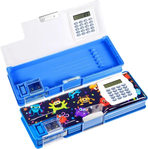 Miniatura 13 de Henoyso Caja de lápices multifuncional para niñas, estuche de alpaca con calculadora y sacapuntas, estuche lindo y genial, suministros escolares