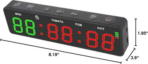 Miniatura 9 de Gym Timer, Magnetic Fitness Stopwatch with 12/24 Hour Display HIIT Program Countdown Timer for Workouts Running Training