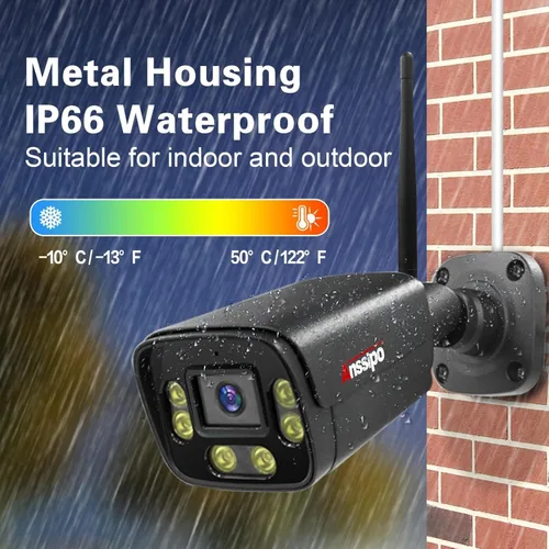 Miniatura 7 de Sistema de cámara de seguridad inalámbrica 4K, cámara WiFi enchufable de 8 piezas para interiores y exteriores, advertencia dual, audio de 2 vías