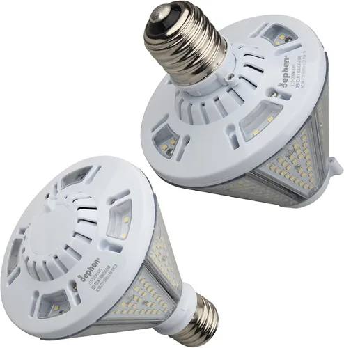 Miniatura 8 de dephen Bombilla LED de mazorca de maíz de 50 W, cono triangular de 6500 lúmenes, luz superior de poste base E26, reemplazo de halogenuros metálicos