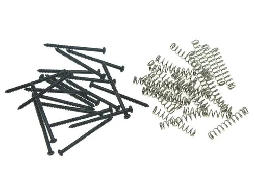 KAISH Paquete de 20 tornillos y resortes de montaje de guitarra bajo para pastillas de barra de jabón Precision P o J Bass y P90 - Negro