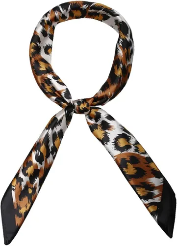 Miniatura 6 de Allegra K Pañuelos cuadrados con estampado de leopardo para mujer, pañuelo y cuello