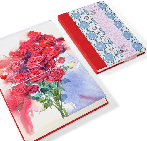 Miniatura 13 de Arrtx Cuaderno de bocetos cuadrado de papel de acuarela, 7.09 x 7.09 pulgadas, 140 libras, 300 GSM, papel 100% algodón, prensa en frío, 24 hojas