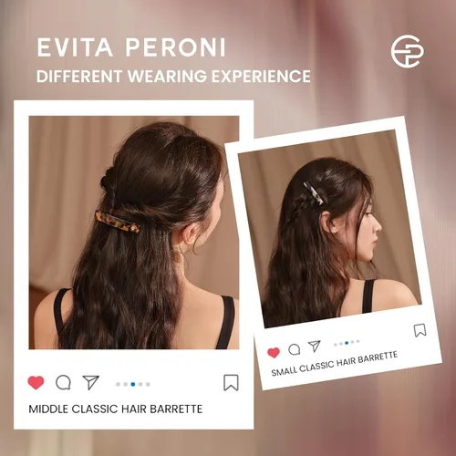 Miniatura 3 de EVITA PERONI Pasadores de pelo francés para mujer, pinzas antideslizantes de tamaño medio para cabello grueso y fino, clip de acetato extraíble