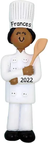 Miniatura 10 de Adornos de chef personalizados 2025 – Adorno de Navidad personalizado para panadero, adornos de alimentos, cocina de chef africano americano