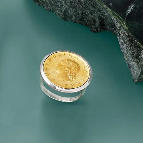 Miniatura 6 de Ross-Simons Italian Genuine 20-Lira Coin Ring in Sterling Silver