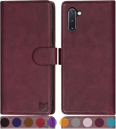 Miniatura 10 de SUANPOT Funda de piel tipo cartera para Samsung Galaxy Note 10 de 6.3 pulgadas con bloqueo RFID, tarjetero para tarjetas de crédito, libro con tapa